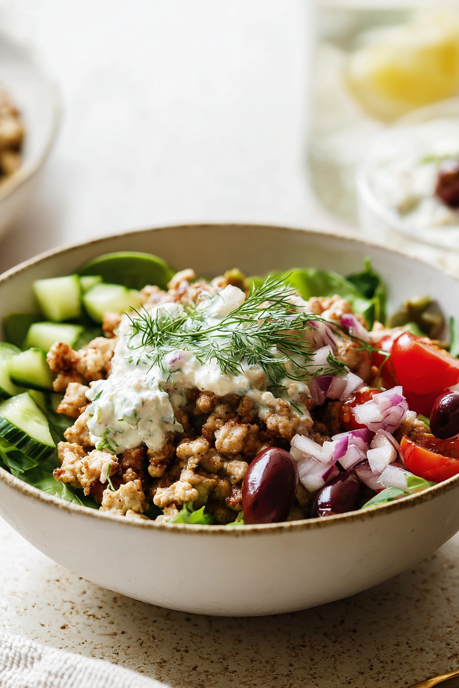Minute Greek Ground Chicken Bowls: Easy Weeknight Meal Prep